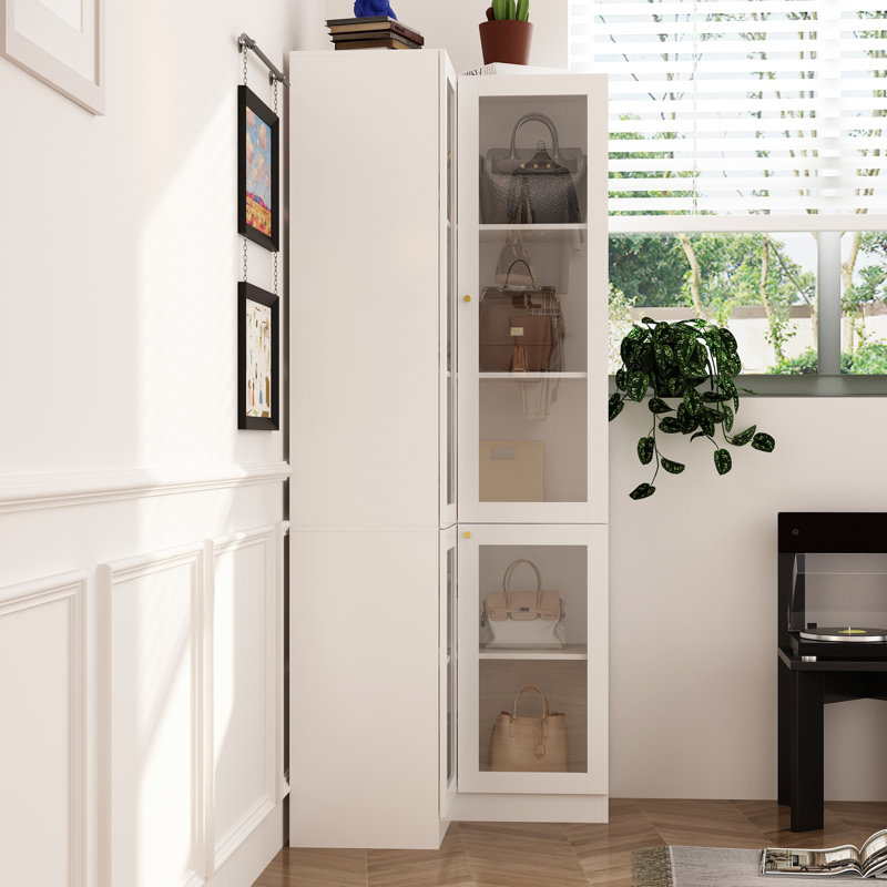 Ebern Designs 5 Shelf L Shaped Corner Wardrobe Armoire Wayfair